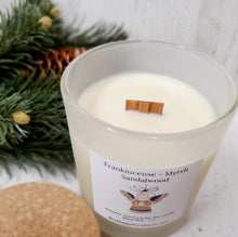 Load image into Gallery viewer, Farmhouse Holiday Candles - Elegant Frosted Glass &amp; Wood Wicks
