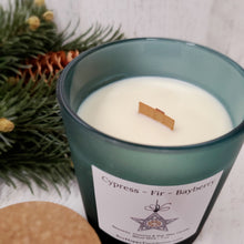 Load image into Gallery viewer, Farmhouse Holiday Candles - Elegant Frosted Glass &amp; Wood Wicks
