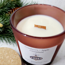 Load image into Gallery viewer, Farmhouse Holiday Candles - Elegant Frosted Glass &amp; Wood Wicks
