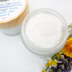 Relaxing & Rejuvenating - Deep Hydration Night Cream with Sleep Enhanced Aromatherapy Oils + Vegan Collagen