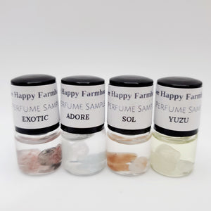 Mini Sampler Trial Set - Natural Organic Perfume - Aromatherapy - Gemstones