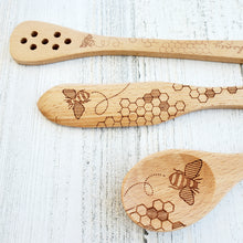 Load image into Gallery viewer, 100% All Natural Beechwood Wood Honey Utensils: Dipper - Spreader - Spoon
