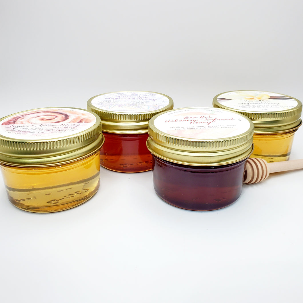 Deluxe Honey Infusion Taster Set in Gift Bag & FREE Mini Honey Dipper