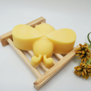 Bee Happy Bath Duo - Honey Bee Soap & Wooden Soap Tray