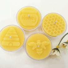 Load image into Gallery viewer, Beeswax Tealight Candles - 100% Natural Beeswax - 4 pack
