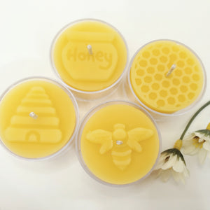 Beeswax Tealight Candles - 100% Natural Beeswax - 4 pack