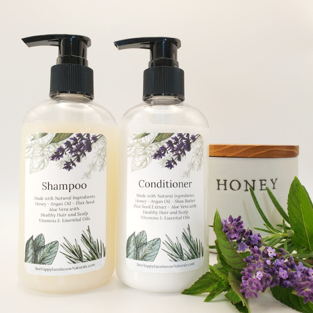 Bee Happy HAIR - Repair & Hydrate - Honey, Argan Oil, Vitamins, Aloe Vera, Flax Seed, Essential Oils