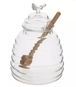 Glass Honey Jar With Dipper