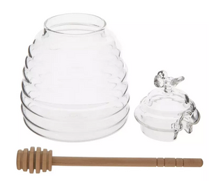 Glass Honey Jar With Dipper