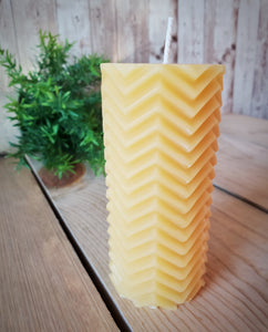 Pillar Candles - 3 Designs - 100% All Natural Beeswax