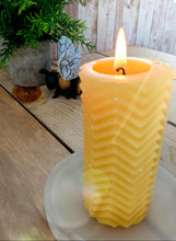 Load image into Gallery viewer, Pillar Candles - 3 Designs - 100% All Natural Beeswax
