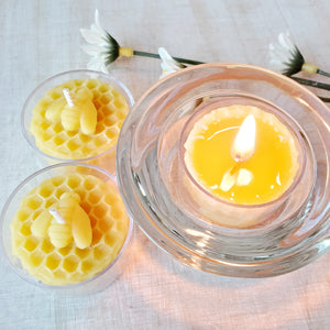 Beeswax Tealight Candles - 100% Natural Beeswax - 4 pack