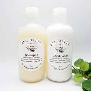 Bee Happy HAIR - Repair & Hydrate - Honey, Argan Oil, Vitamins, Aloe Vera, Flax Seed, Essential Oils